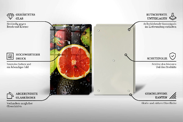 Skleněné krájecí prkénko Ovoce a zelenina