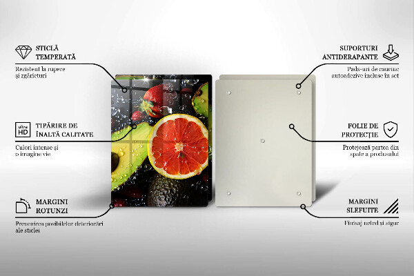 Skleněné krájecí prkénko Ovoce a zelenina