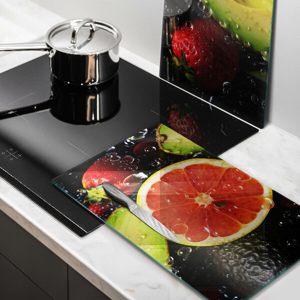 Skleněné krájecí prkénko Ovoce a zelenina