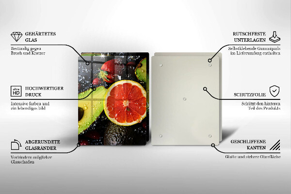 Skleněné krájecí prkénko Ovoce a zelenina