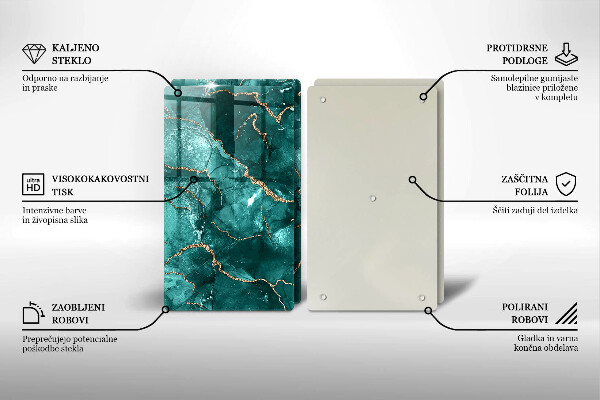 Skleněné krájecí prkénko Modrý mramor