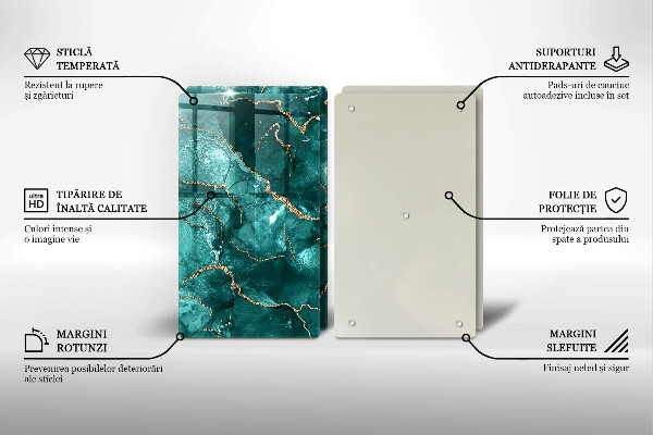 Skleněné krájecí prkénko Modrý mramor