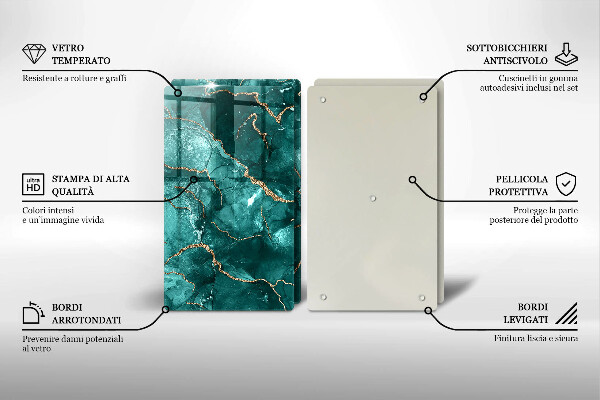 Skleněné krájecí prkénko Modrý mramor