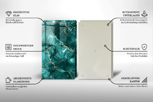 Skleněné krájecí prkénko Modrý mramor