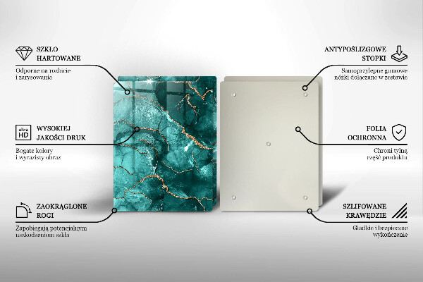 Skleněné krájecí prkénko Modrý mramor