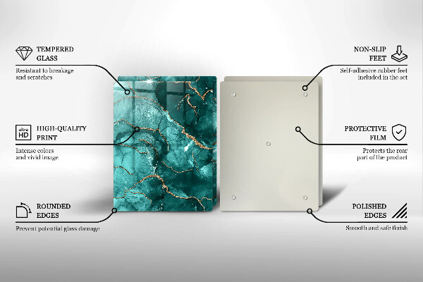 Skleněné krájecí prkénko Modrý mramor