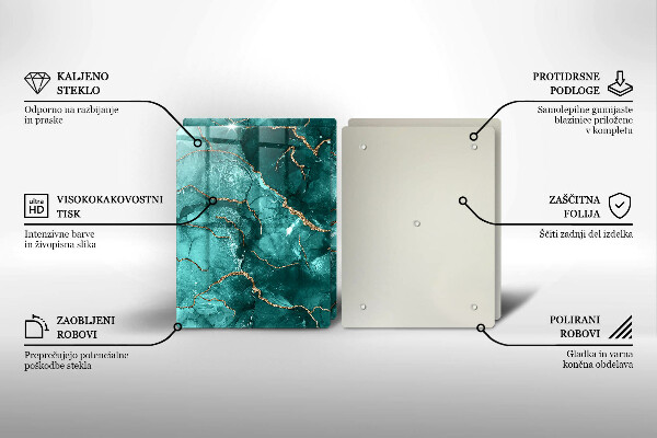 Skleněné krájecí prkénko Modrý mramor