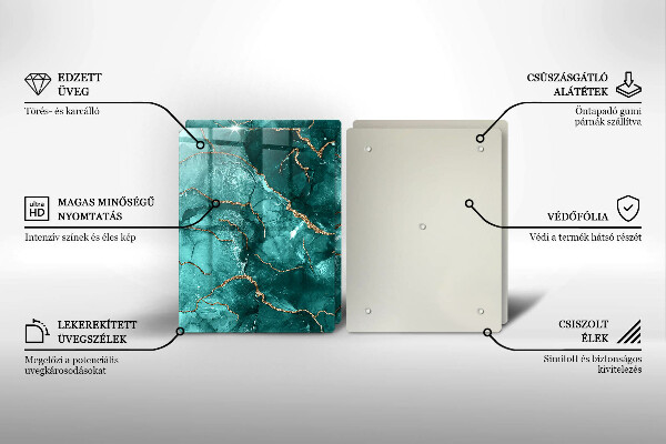 Skleněné krájecí prkénko Modrý mramor