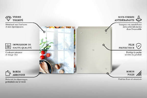 Skleněné krájecí prkénko Ingredience v kuchyni