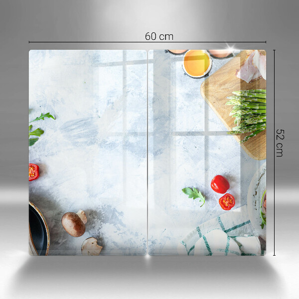 Skleněné krájecí prkénko Ingredience v kuchyni