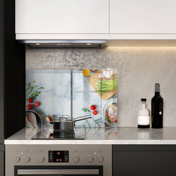 Skleněné krájecí prkénko Ingredience v kuchyni