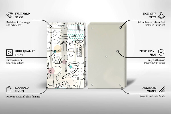 Krájecí prkénko skleněné Kuchyňské doplňky