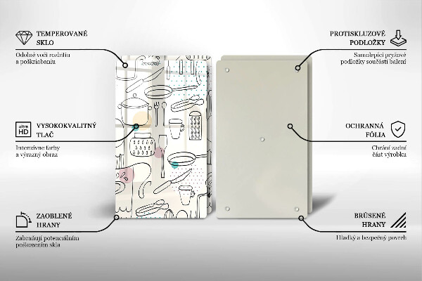 Krájecí prkénko skleněné Kuchyňské doplňky