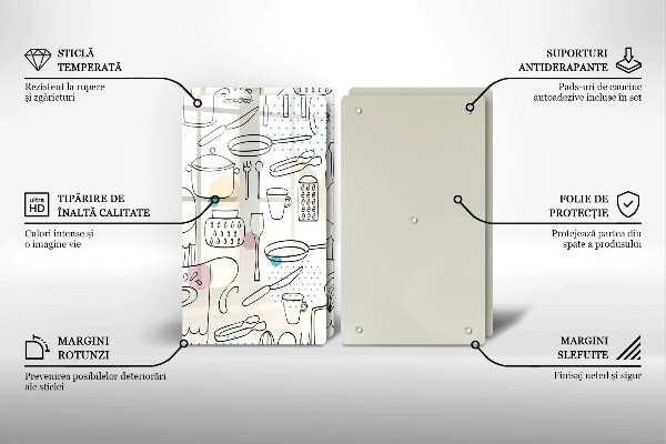 Krájecí prkénko skleněné Kuchyňské doplňky