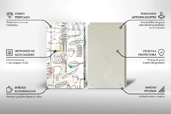 Krájecí prkénko skleněné Kuchyňské doplňky