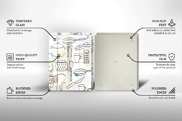 Krájecí prkénko skleněné Kuchyňské doplňky