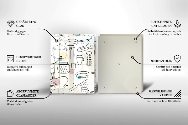 Krájecí prkénko skleněné Kuchyňské doplňky