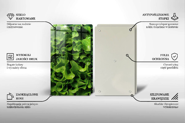 Krájecí prkénko skleněné Listy zeleného salátu