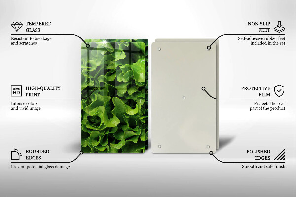 Krájecí prkénko skleněné Listy zeleného salátu