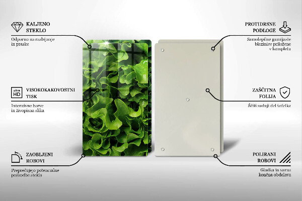 Krájecí prkénko skleněné Listy zeleného salátu