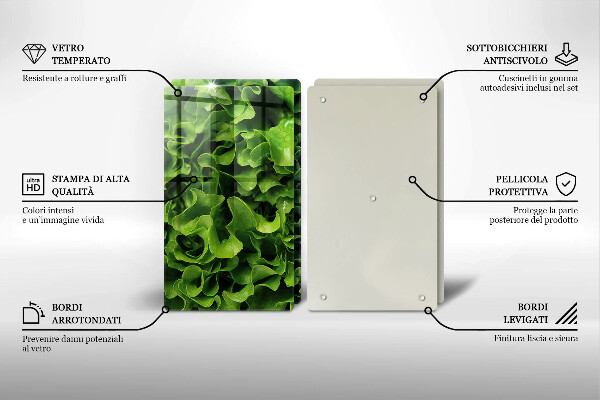 Krájecí prkénko skleněné Listy zeleného salátu