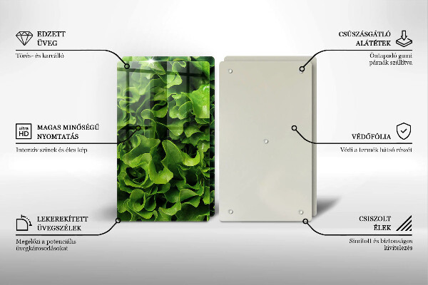 Krájecí prkénko skleněné Listy zeleného salátu