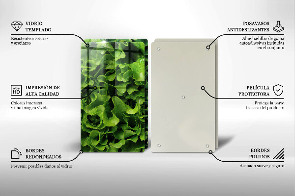 Krájecí prkénko skleněné Listy zeleného salátu