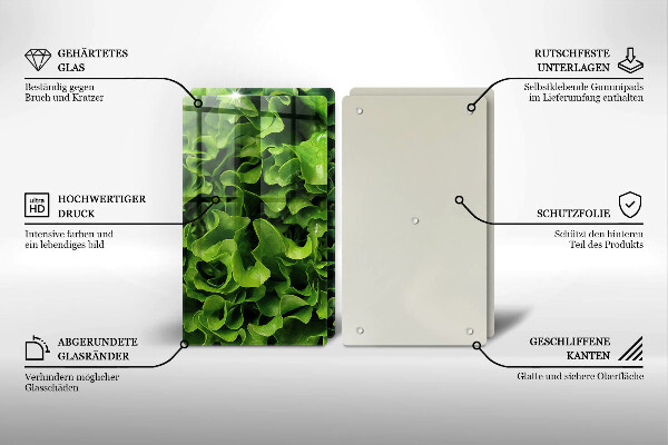 Krájecí prkénko skleněné Listy zeleného salátu