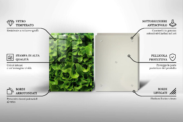 Krájecí prkénko skleněné Listy zeleného salátu