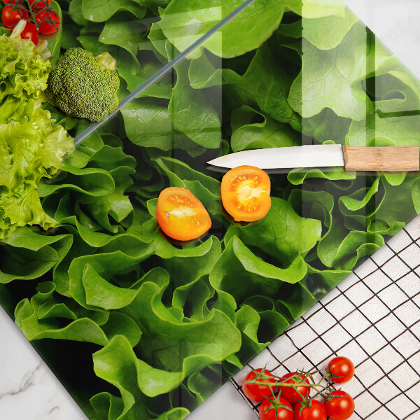 Krájecí prkénko skleněné Listy zeleného salátu