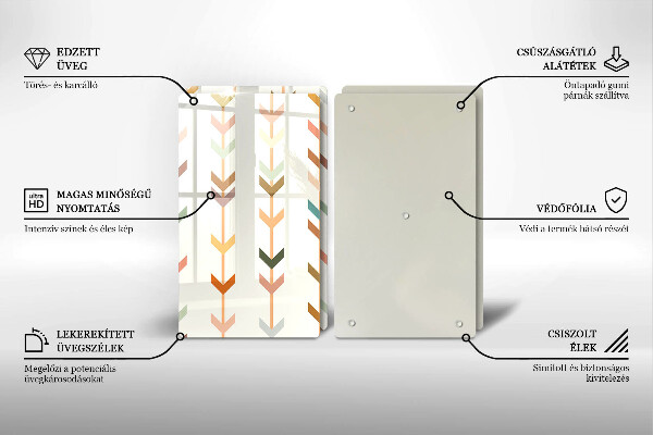 Krájecí prkénko skleněné Geometrické prvky