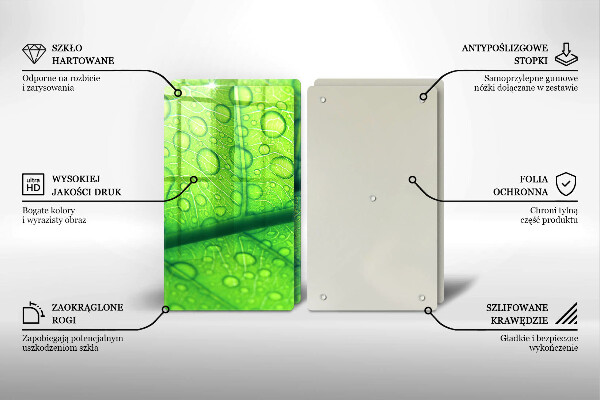 Krájecí prkénko skleněné Detailní záběr na list