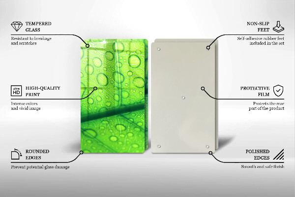 Krájecí prkénko skleněné Detailní záběr na list