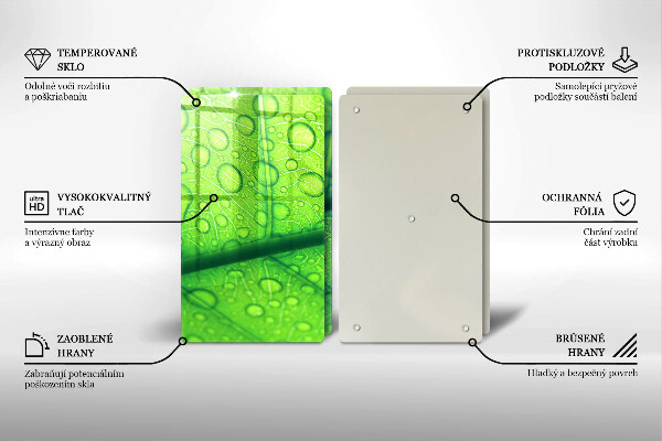 Krájecí prkénko skleněné Detailní záběr na list