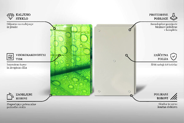 Krájecí prkénko skleněné Detailní záběr na list