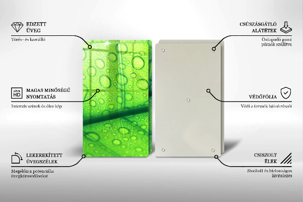 Krájecí prkénko skleněné Detailní záběr na list