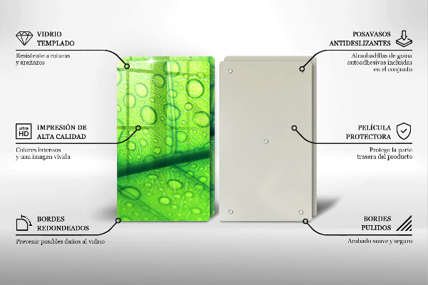 Krájecí prkénko skleněné Detailní záběr na list