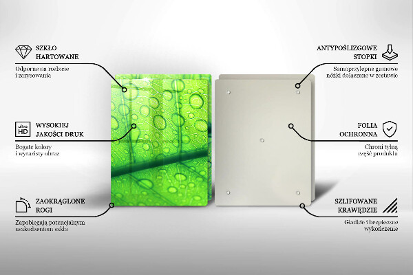 Krájecí prkénko skleněné Detailní záběr na list