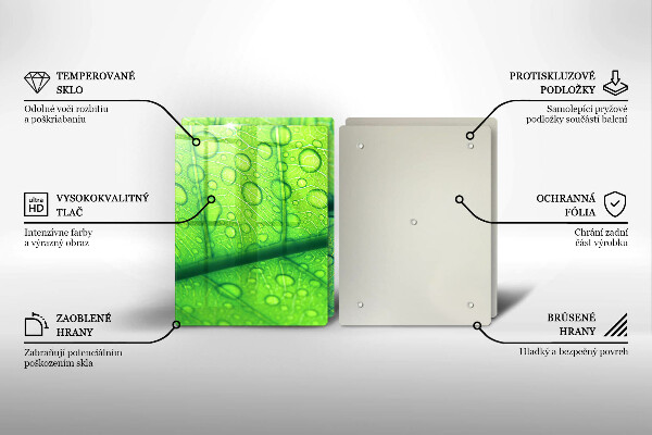 Krájecí prkénko skleněné Detailní záběr na list