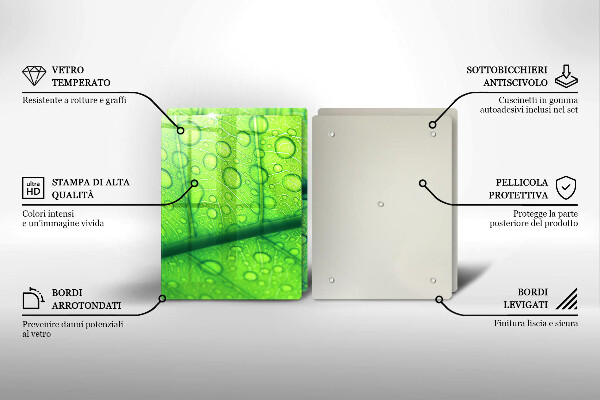 Krájecí prkénko skleněné Detailní záběr na list