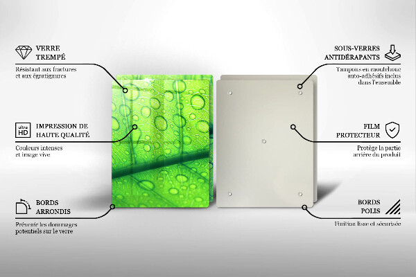 Krájecí prkénko skleněné Detailní záběr na list