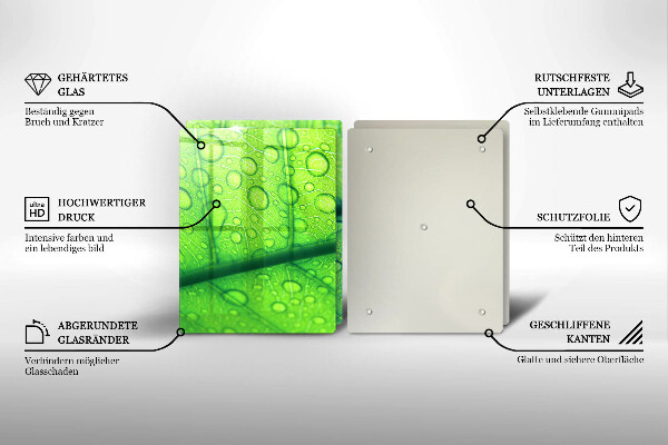 Krájecí prkénko skleněné Detailní záběr na list