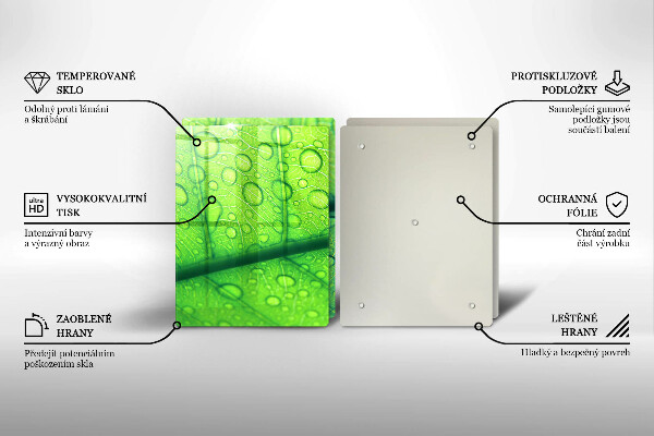 Krájecí prkénko skleněné Detailní záběr na list