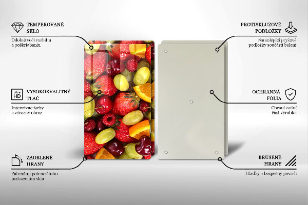 Krájecí prkénko skleněné Letní ovoce