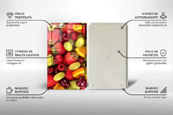 Krájecí prkénko skleněné Letní ovoce