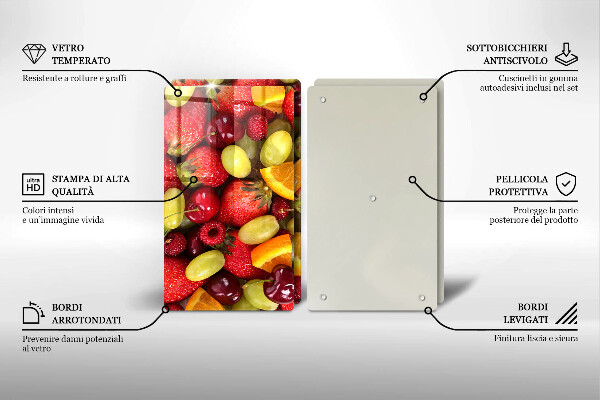 Krájecí prkénko skleněné Letní ovoce