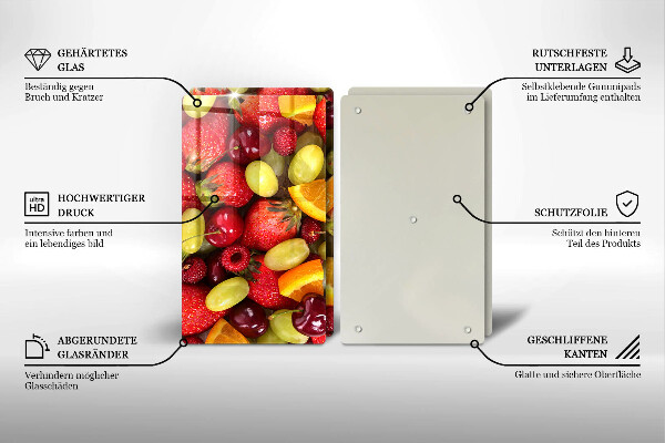 Krájecí prkénko skleněné Letní ovoce