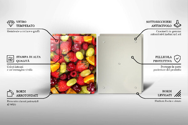 Krájecí prkénko skleněné Letní ovoce