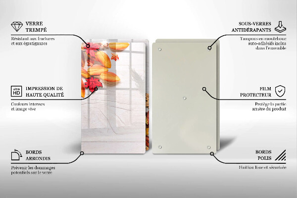 Krájecí prkénko skleněné Podzimní listí