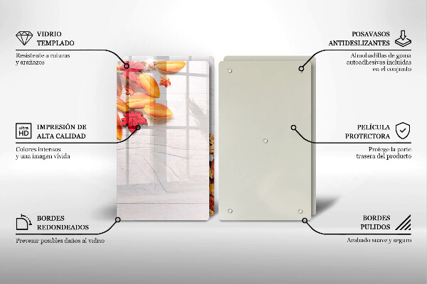 Krájecí prkénko skleněné Podzimní listí